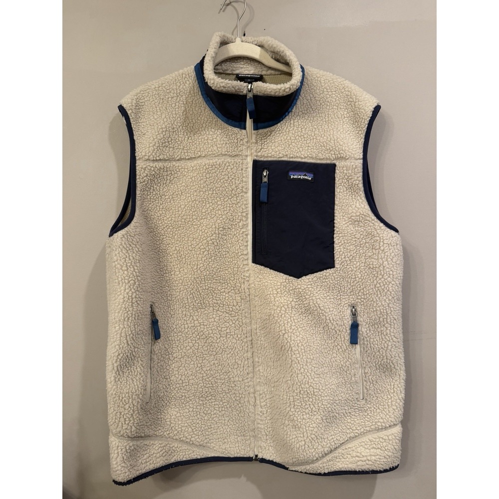 Patagonia Men's Classic Retro-X Vest 23047 Natural White Classic Navy Men's XL